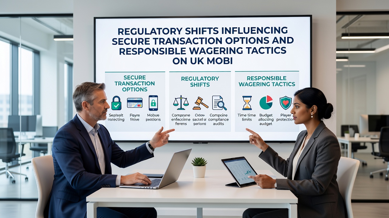 Mobile app screenshots displaying responsible wagering features and transaction security on UK platforms
